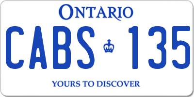 ON license plate CABS135