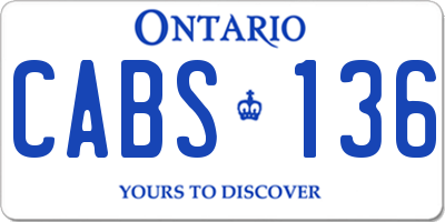 ON license plate CABS136