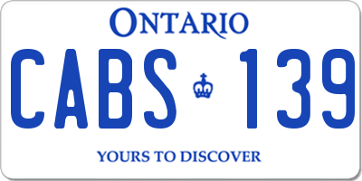 ON license plate CABS139