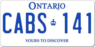 ON license plate CABS141