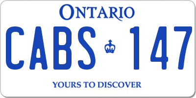 ON license plate CABS147