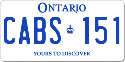 ON license plate CABS151