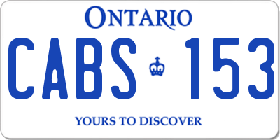 ON license plate CABS153