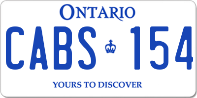 ON license plate CABS154