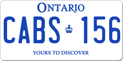 ON license plate CABS156