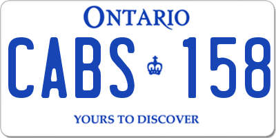 ON license plate CABS158