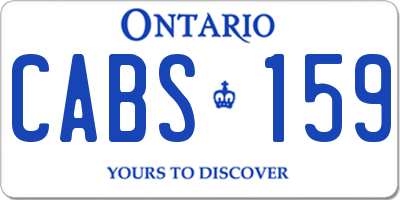 ON license plate CABS159