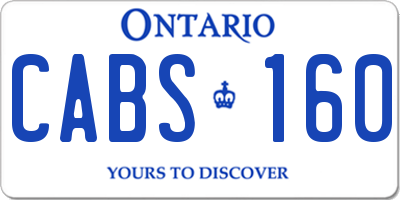 ON license plate CABS160