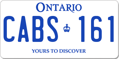 ON license plate CABS161