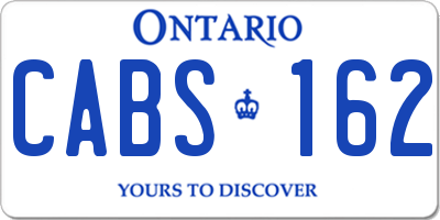 ON license plate CABS162