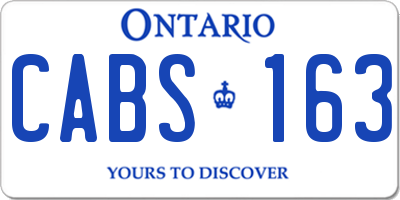 ON license plate CABS163