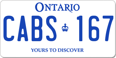 ON license plate CABS167