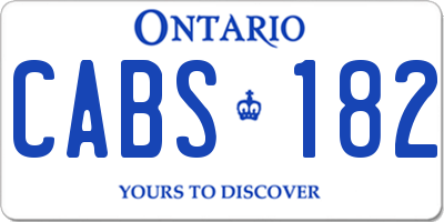 ON license plate CABS182