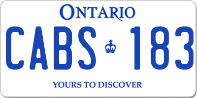 ON license plate CABS183