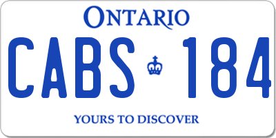 ON license plate CABS184