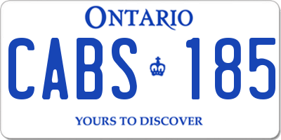 ON license plate CABS185