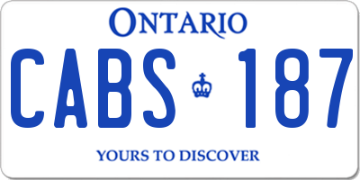 ON license plate CABS187