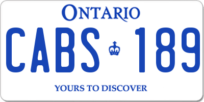 ON license plate CABS189