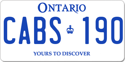 ON license plate CABS190