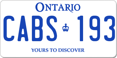 ON license plate CABS193