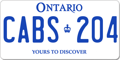 ON license plate CABS204