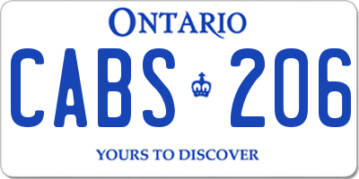 ON license plate CABS206