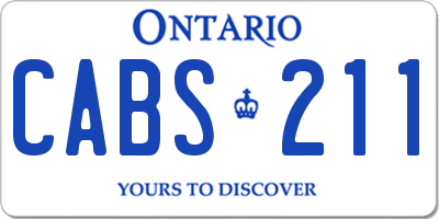 ON license plate CABS211