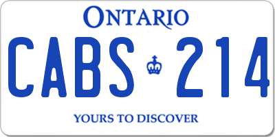 ON license plate CABS214