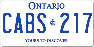 ON license plate CABS217