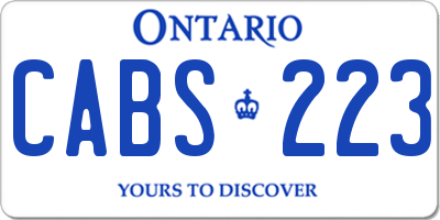 ON license plate CABS223