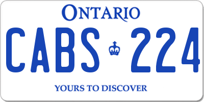 ON license plate CABS224