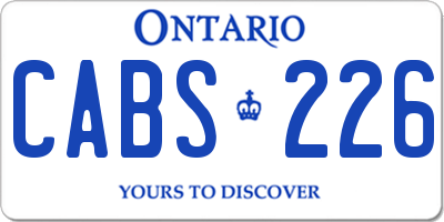 ON license plate CABS226