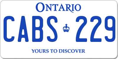 ON license plate CABS229