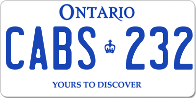 ON license plate CABS232