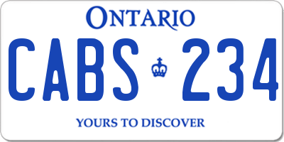 ON license plate CABS234