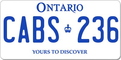 ON license plate CABS236