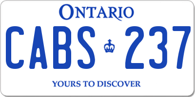 ON license plate CABS237