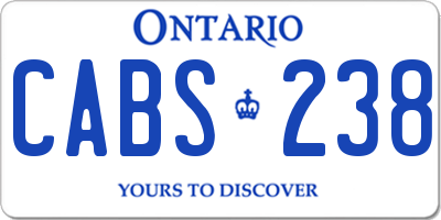 ON license plate CABS238