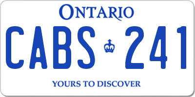 ON license plate CABS241