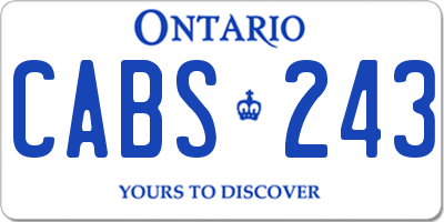 ON license plate CABS243