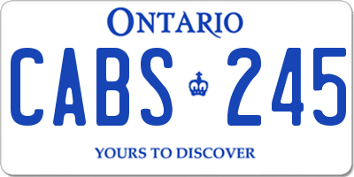 ON license plate CABS245