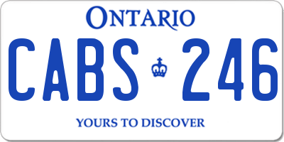 ON license plate CABS246