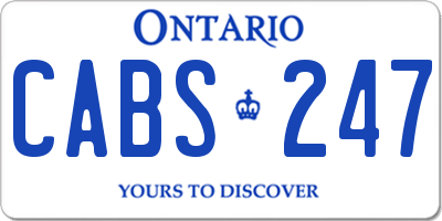 ON license plate CABS247