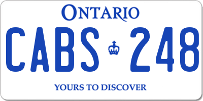 ON license plate CABS248