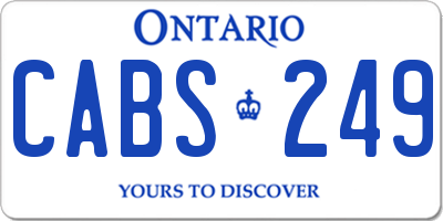 ON license plate CABS249