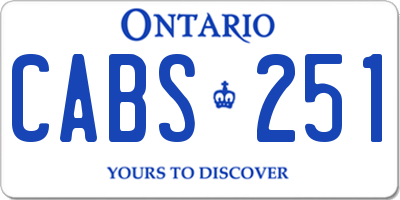 ON license plate CABS251