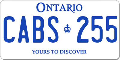 ON license plate CABS255