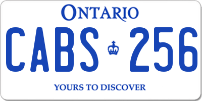 ON license plate CABS256