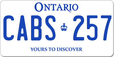 ON license plate CABS257