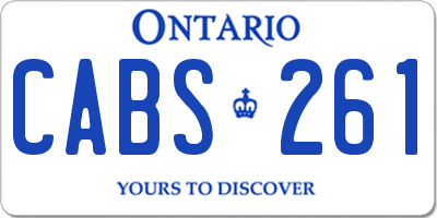 ON license plate CABS261